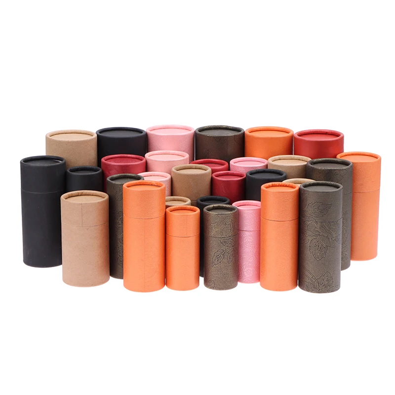 Runde Geschenk box aus Pappe Kraft papier Tube Boxen kosmetische ätherische Öl flasche Verpackungs box Lippenstift Parfüm Verpackung – Detail 1