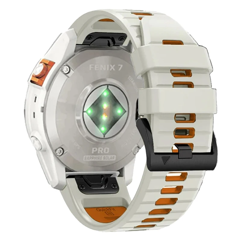 Two-Tone Silicone Strap with Nylon Band Bracelet, QuickFit 22mm/26mm