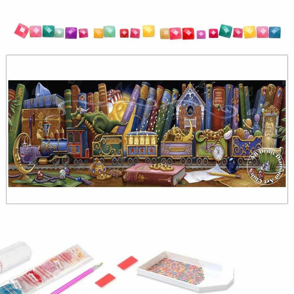 

5D DIY AB Drills Diamond Painting Cartoon Dinosaur by Randal Spangler Cross Stitch Kits Handmade Crafts Mosaic Kids Room Decor