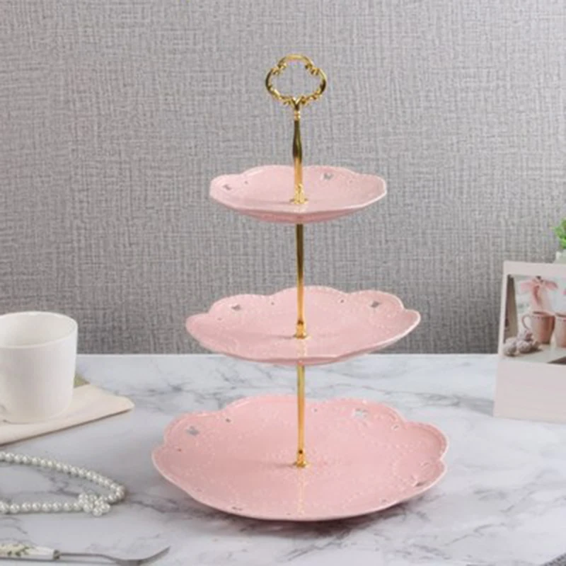 Durable Practical Plate stand Display Fruit Handle Hardware Parties Rod Stick Cake Decoration Dessert Shelf Tray