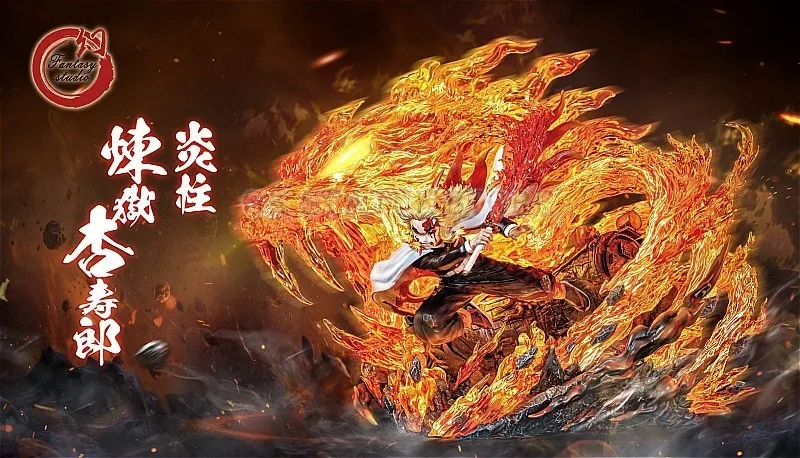 

Demon Slayer Fantasy Rengoku Kyoujurou GK Original Product statue Anime model Toy Gift for kid