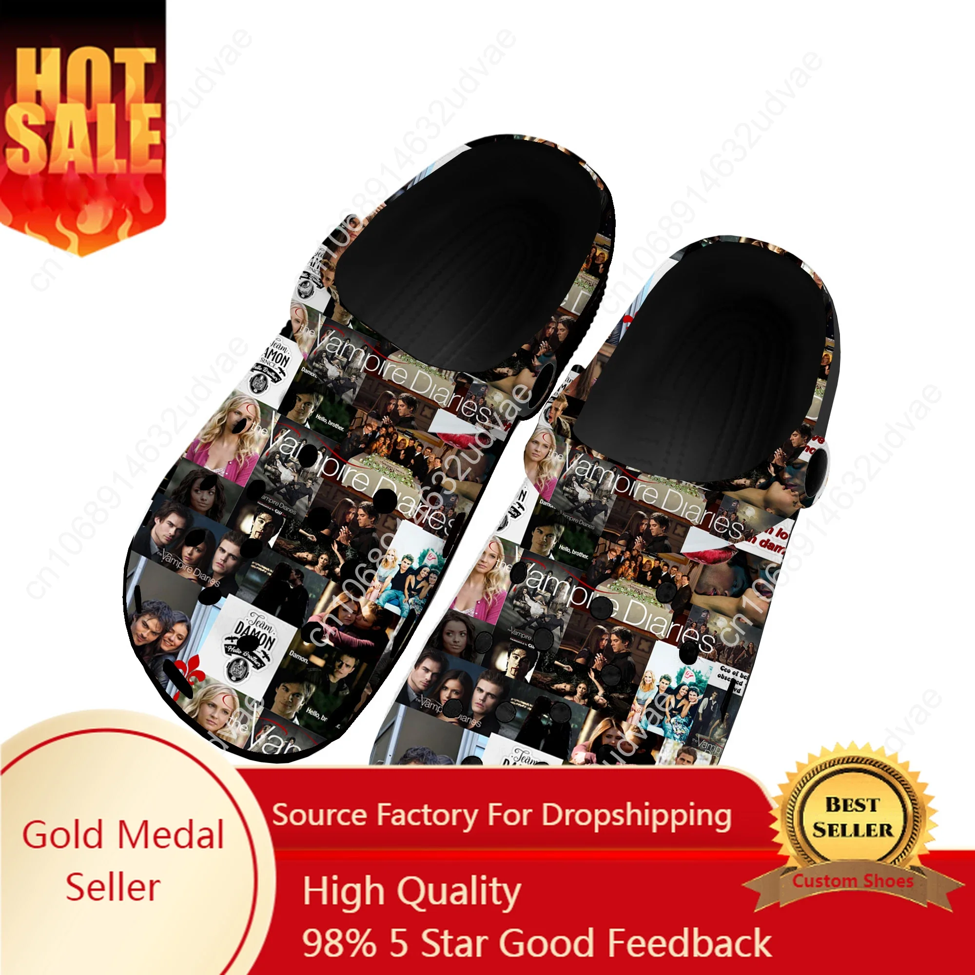 

The Vampire Diaries Damon Salvatore Home Clogs Custom Water Shoes Mens Womens Teenager Shoe Garden Clog Beach Hole Slippers