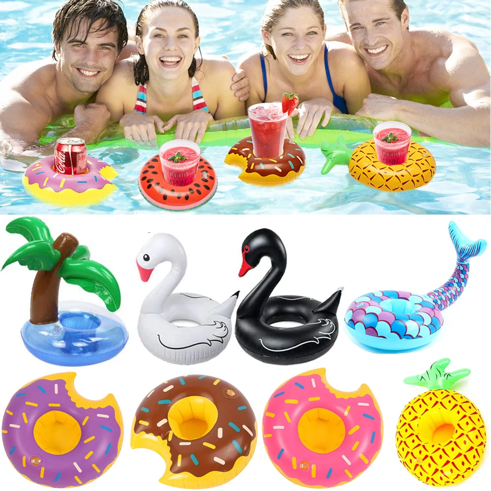 【Hot ticket】 1Pcs Float Toy Pool Floaties Party Decoration Inflatable Cup Coasters Swimming Pool Float Inflatable Drink Holders Drink Floats.