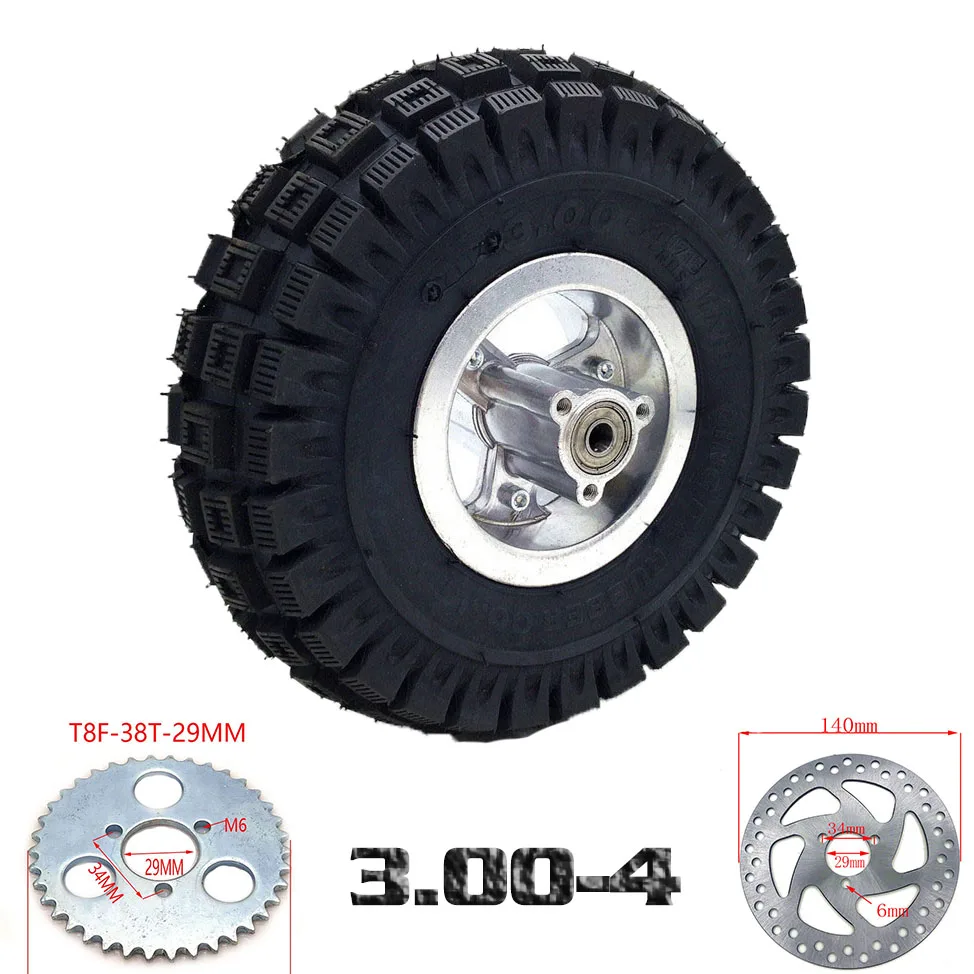 3.00-4 Electric Scooter Front Wheel with tyre Alloy Rim hub and inner tube wheels electric scooter tire Gas scooter bike motorcycle