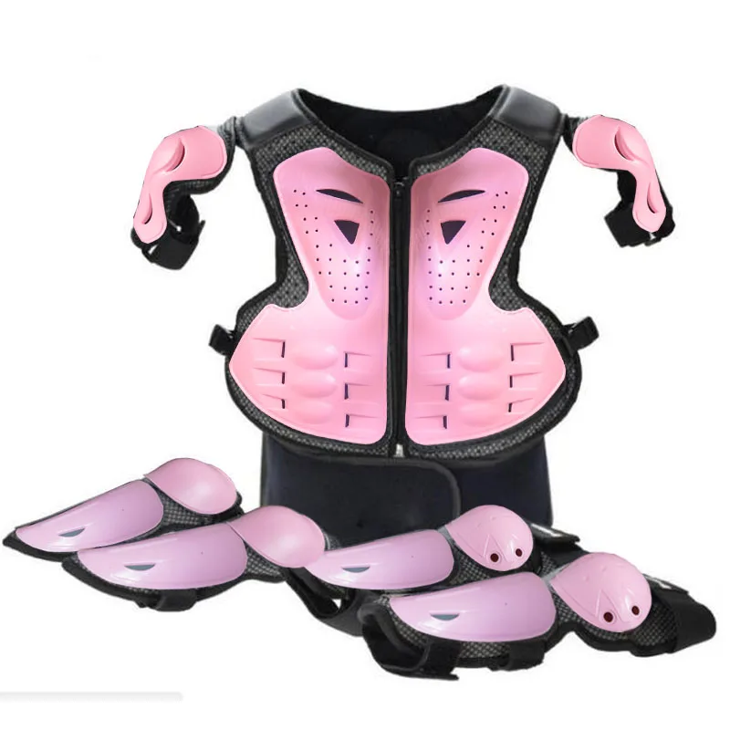 Motocross Gear Set Motorcycle Knee Brace Motorcycle Protector For Height 0.85-1.7M Latka Boy Girl Child Youth Body Protect Vest Armor Kids Motocross Chest Spine Protection Gear Knee guard