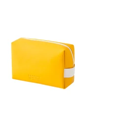 Elegant PU Leather Waterproof Cosmetic Pouch - Lightweight & Multifunctional Toiletry Organizer (YELLOW)