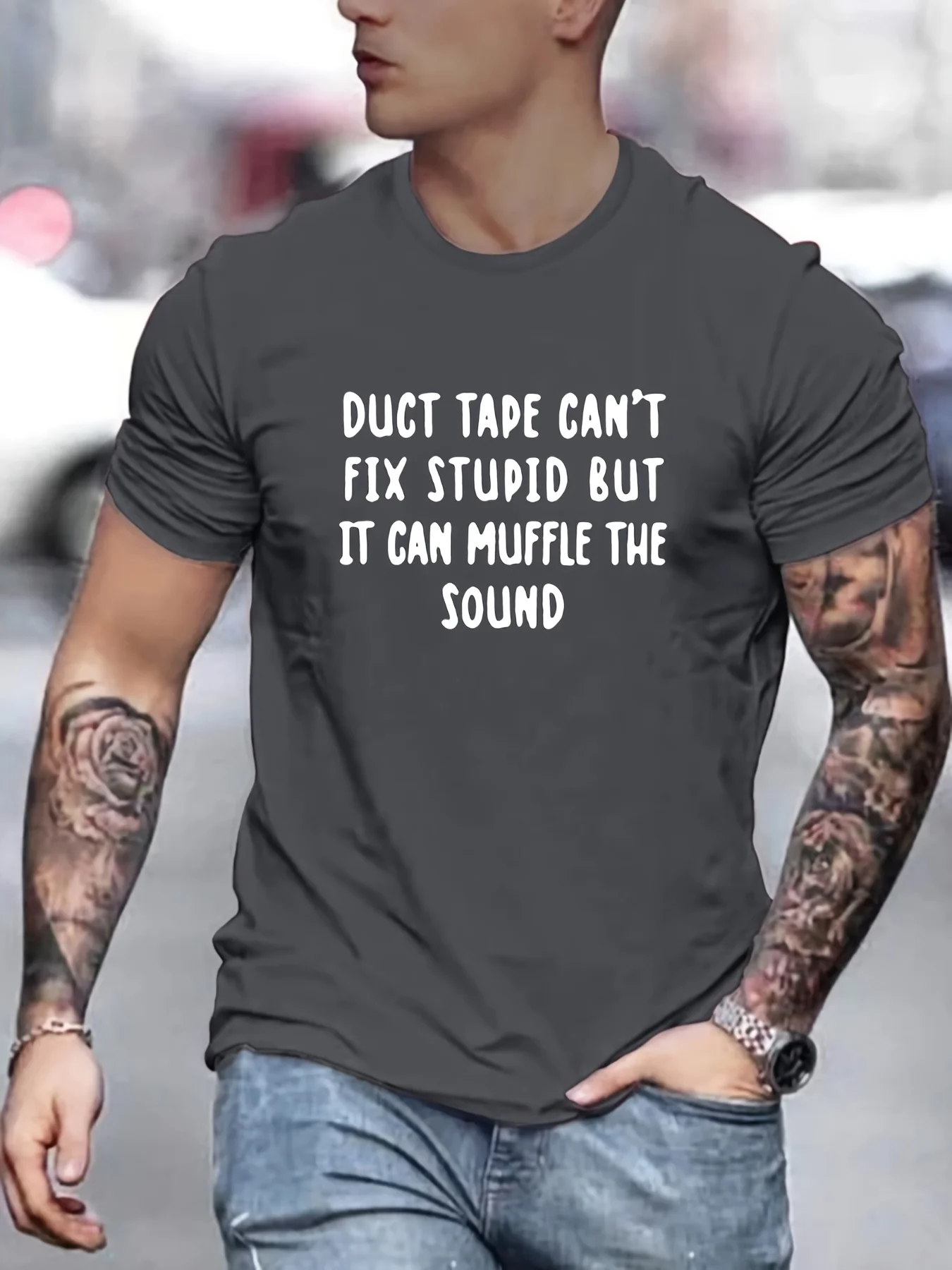 

Забавные футболки с надписью «Duct tape Can't исправить глупость», 100% г, хлопок, со слоганом, Повседневная летняя уличная футболка с коротким рукавом и круглым вырезом