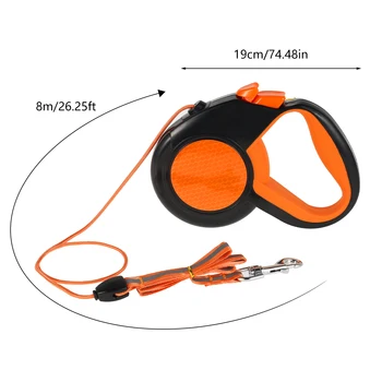 8M Retractable Dog Lead Heavy Duty Pet Walking Leash with Strong Reflective Tape Non-Slip Handle for Small Medium Large Dogs 4