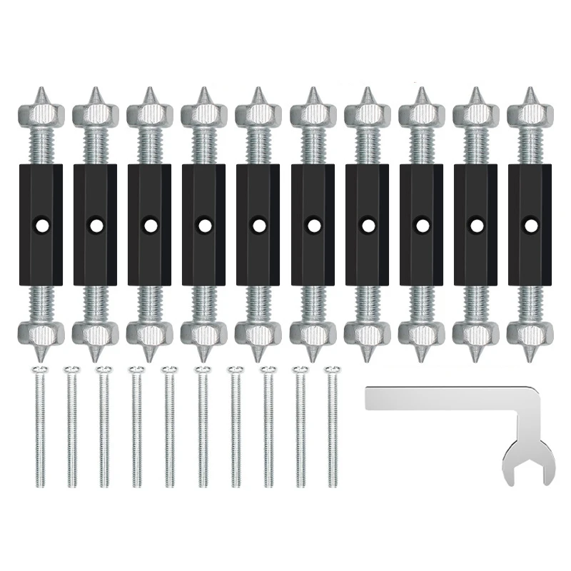 Wall Switch Socket Repairer 10 Pieces Wall Mount Switch Socket Cassette Repairer Adjustable Cassette Screws Support Rod with Wrench Electrical