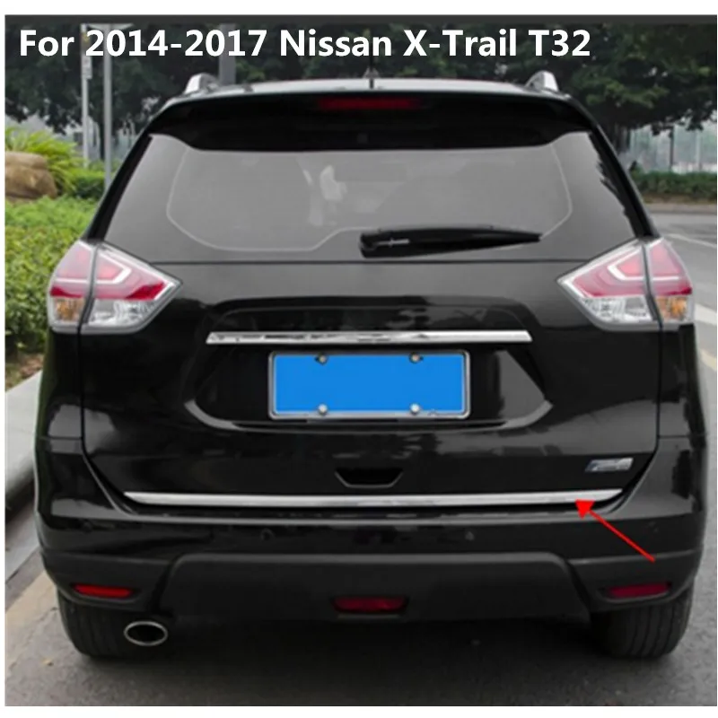 

Высококачественная Задняя Крышка багажника из нержавеющей стали, Обшивка багажника, фоторамка для 2014-2017 Nissan X-Trail T32, автостайлинг