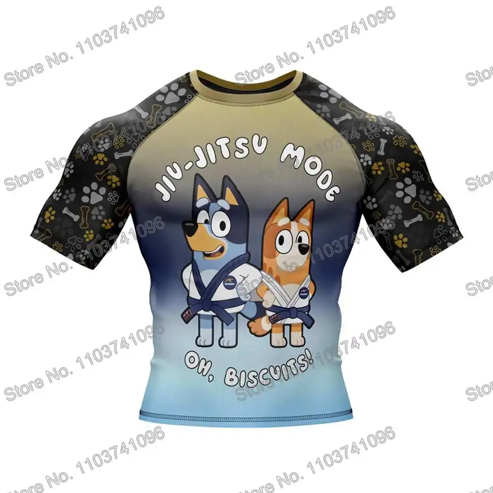 Heeler Rollers Surf Clothing BJJ MMA Men Rash Guard Short Sleeve Diving T-Shirt Tight Swimwear Summer Beach Floatsuit Women GYM