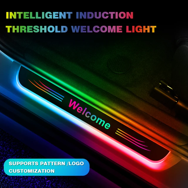 Wireless Car Interior Light Led Rgb Door Sill Lamp Magnetic Sense