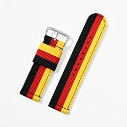 Enhanced Intercolor Striped Quick Release Nylon Watch Strap - 22mm (11)