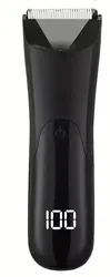Men's Grooming Kit: Electric Body and Hair Trimmer with Ceramic Blade (Black)