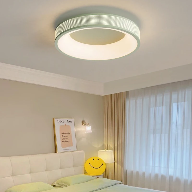 Circle Round Square Cream Style LED Ceiling Light Home White Green Decor For Bedroom Balcony Bathroom Aisle Corridor Bright Lamp