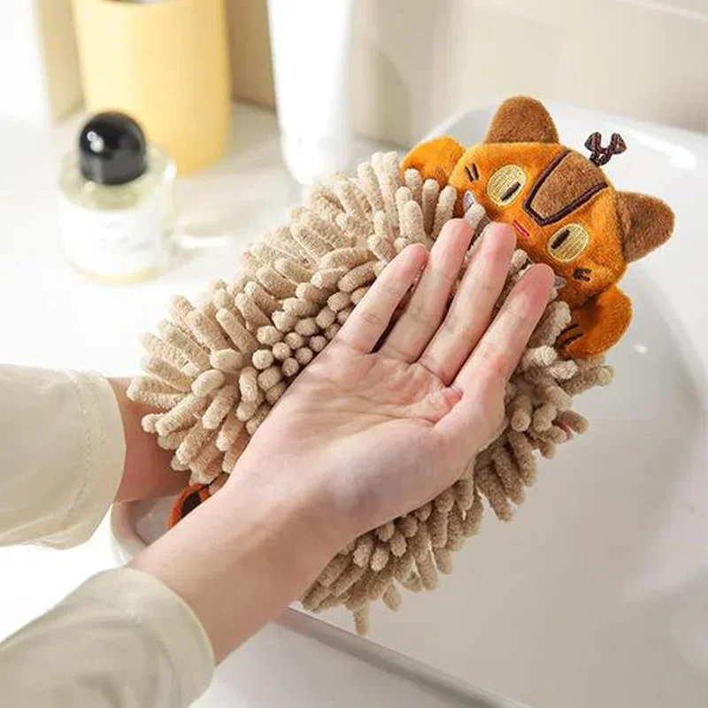 Microfiber Hand Towel Cartoon Animal Cat For Kitchen Bathroom Soft Super Absorbent Quick-dry Handkerchief Home microfiber towel,hand towel,microfiber hand towel
