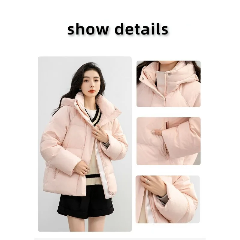 2023 New Women Down Jacket Winter Coat Female Loose Large Size Parkas Fashion Hooded Outwear Short  Keep Warn Thick Overcoat