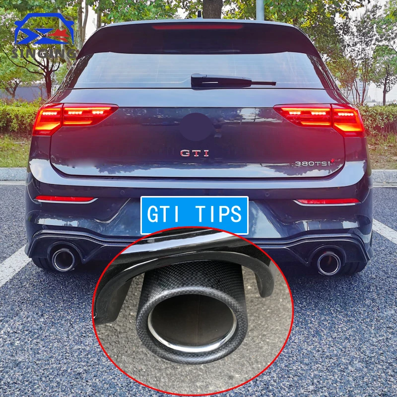 VW Volkswagen Golf 8 GTI Mk8 muffler end pipe exhaust car tip carbon fiber Tail decoration cover protector parts exhaust pipe tip,tail pipe muffler
