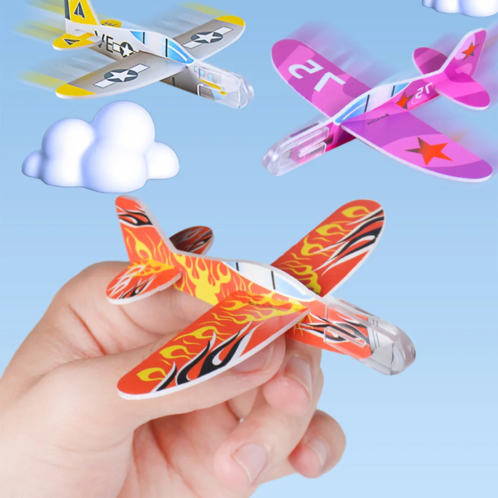 10-1Pcs Mini DIY Hand Throw Flying Glider Planes Kids Game Toys Foam Airplane Party Favors Gift Outdoor Launch Fighter Toy 2