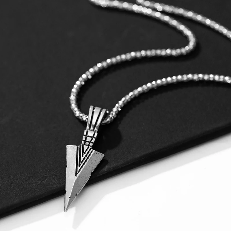 pendant necklace Men Warrior Spear Pendant Necklace Hip Hop Fashion Metal Necklace