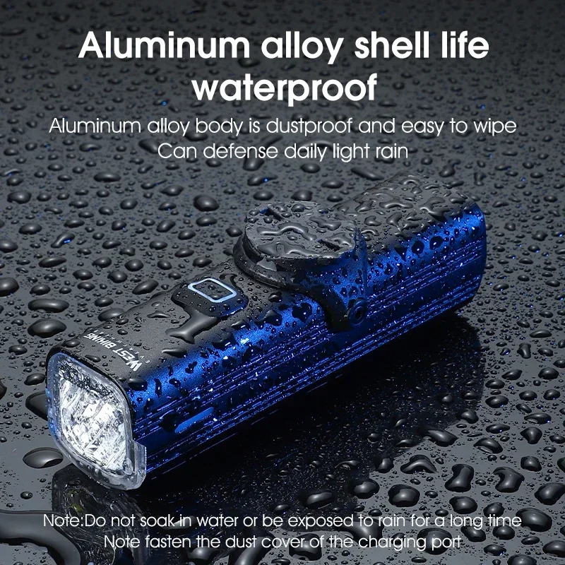 WEST BIKING Bicycle Quick Release Headlight 1000 Lumens Bike Front Light 4500mAh Type-C Rechargeable Cycling LED Flashlight