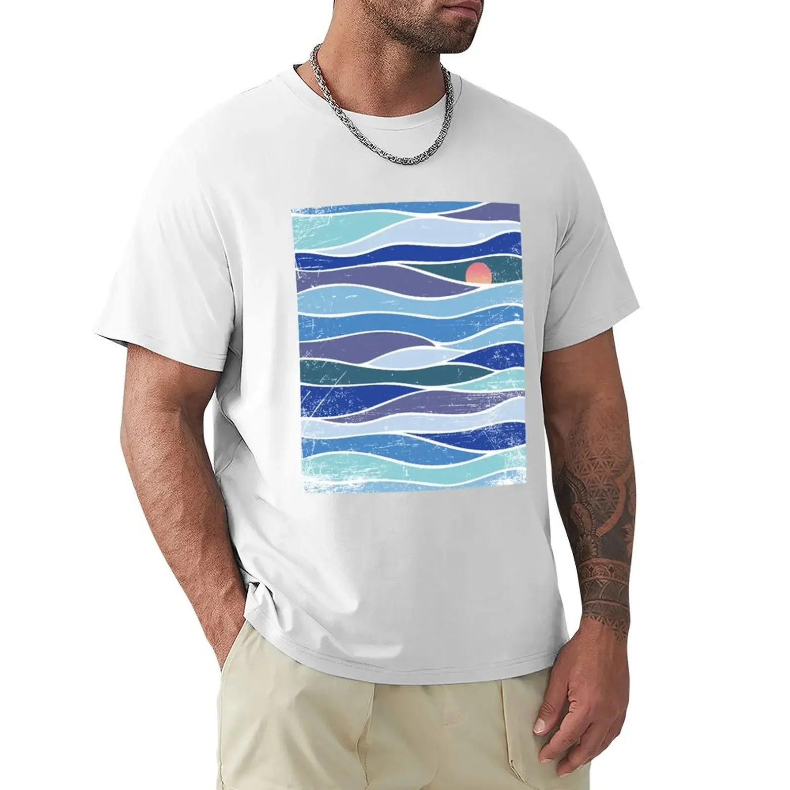 

Waves And Sun T-shirt summer tops oversizeds plain fruit of the loom mens t shirts
