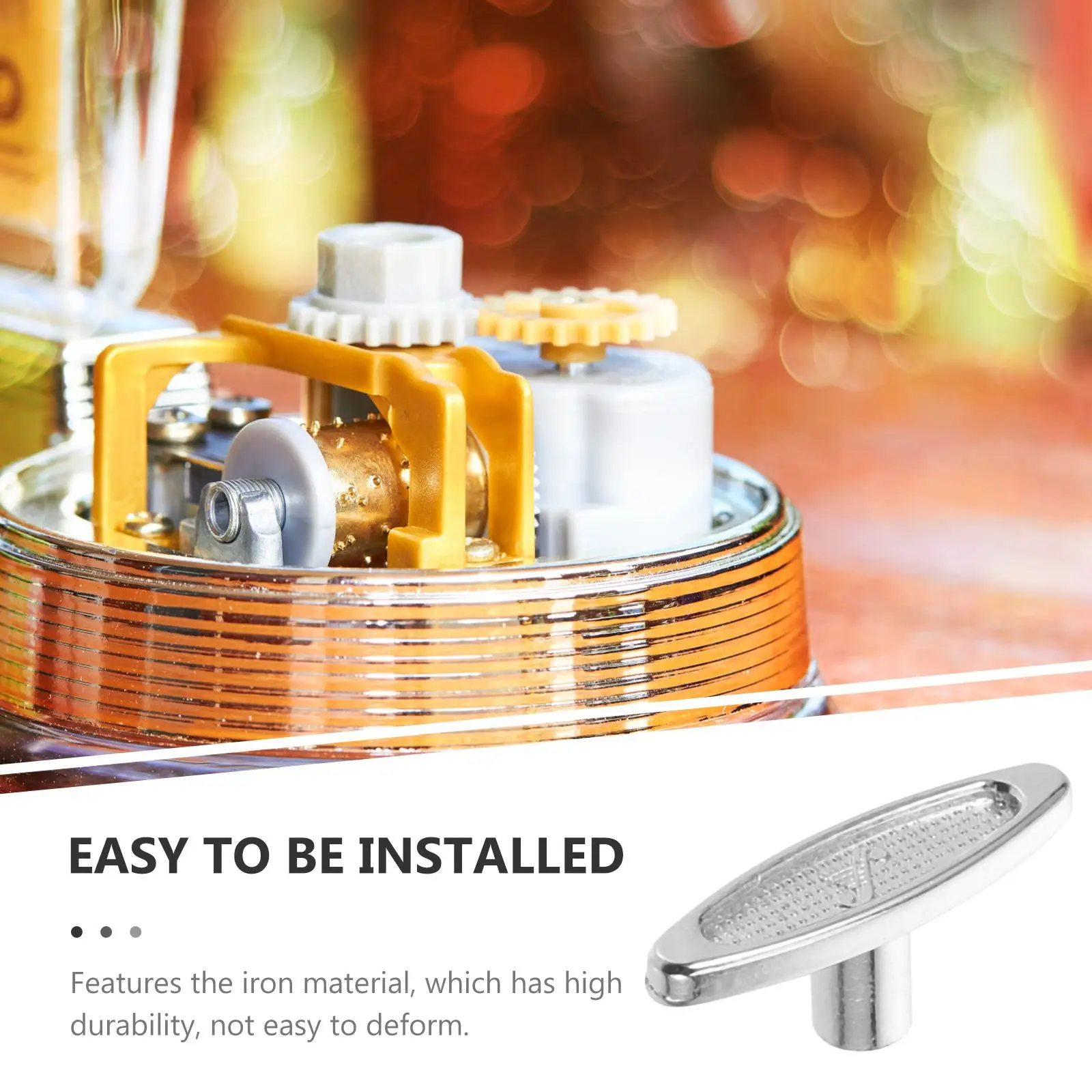 Musical Box Wind Key 8pcs Music Box Mechanism 20Mm Musical Rotating Knobs Clockwork Music T Shape Bar Replacement Winder