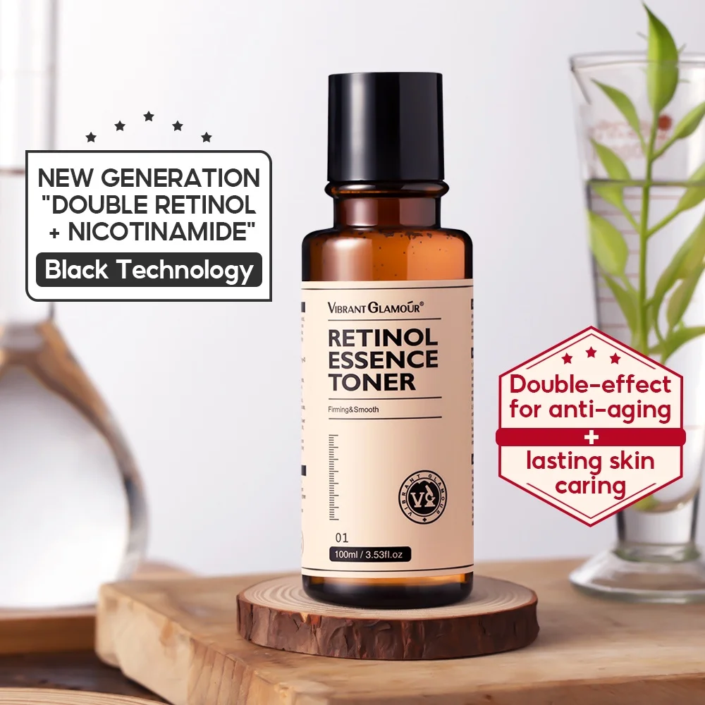 VIBRANT GLAMOUR Natural Retinol Sets VA Anti Aging Whitening Renewing Skin Hyaluronic Acid Reduce Fine Lines 4PCS