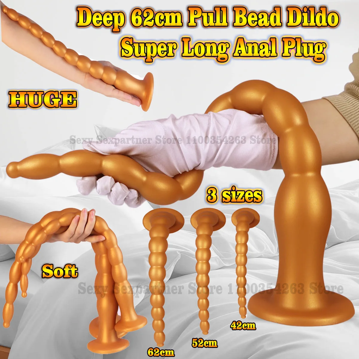 Super Long Deep Anal Plug Big Anus Whip 62cm Anal Dildo ButtPlug Dilator  Sex Toy
