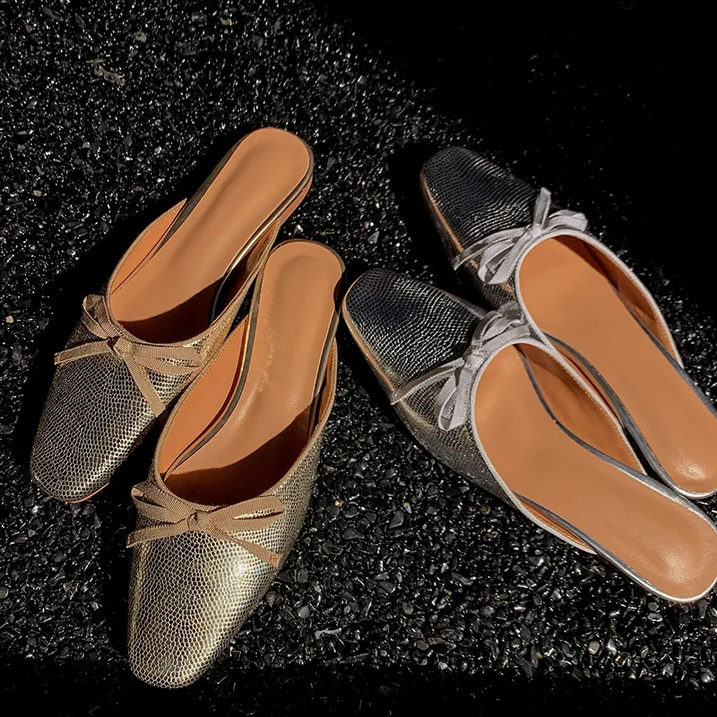 Summer New Fashionable Muller Shoes Flat Bottom Half Slippers Baotou Women's Shoes Lazy Sandals