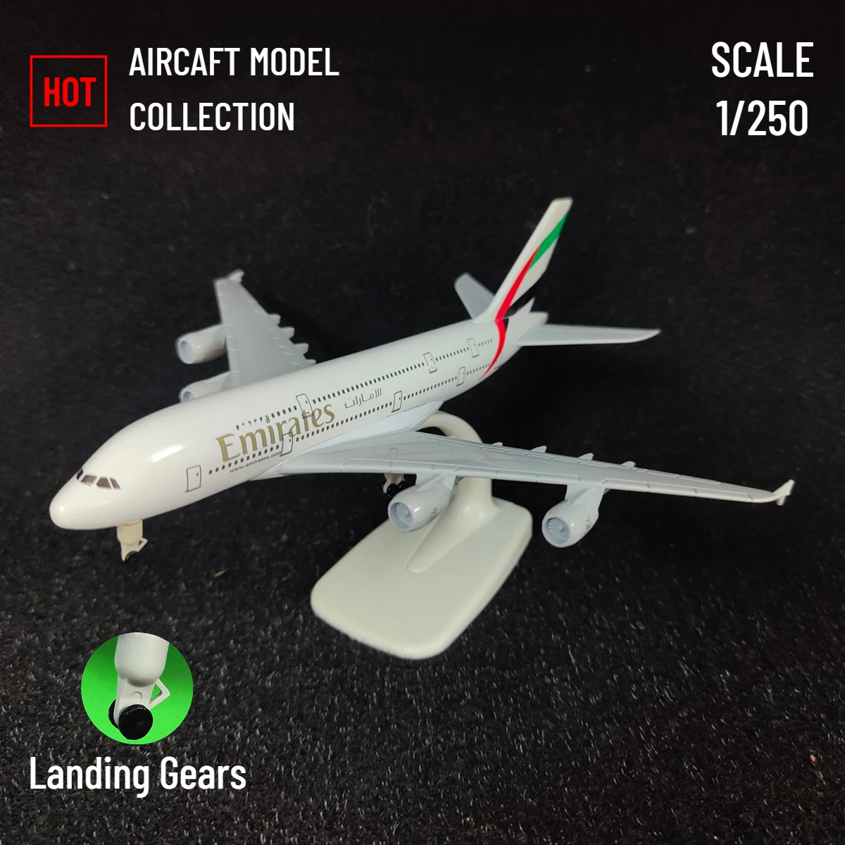 цена Scale 1:250 Metal Aviation Replica 20cm, Fly Emirates Aircraft Model Airplane Miniature, Room Decor Xmas Gift Kids Toys for Boys