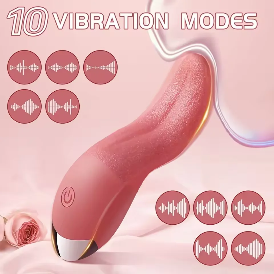Tongue Licking Vibrator Female G Spot Clitoris Nipple Stimulator Blowjob Orgasm Vagin Massager Sex Toys for Adult 18+