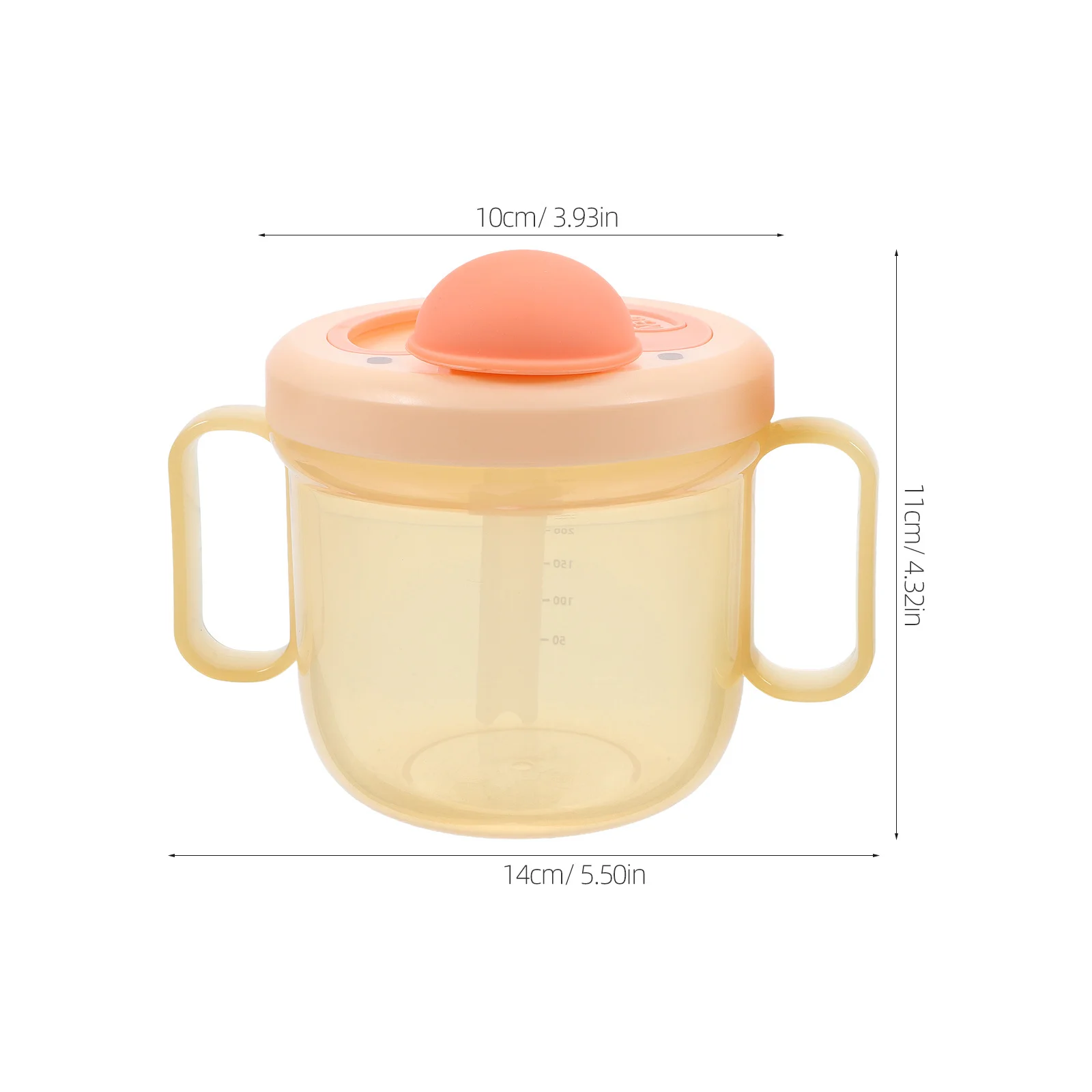 흘림 방지 실리콘 빨대컵 손잡이 포함,  및 노인 케어용 계량 온스 표시, 버블티, 아이스커피, 휴대용