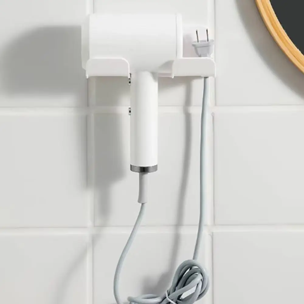 Wall Mounted Plastic Hair Dryer Holder Rack for Bathroom Storage