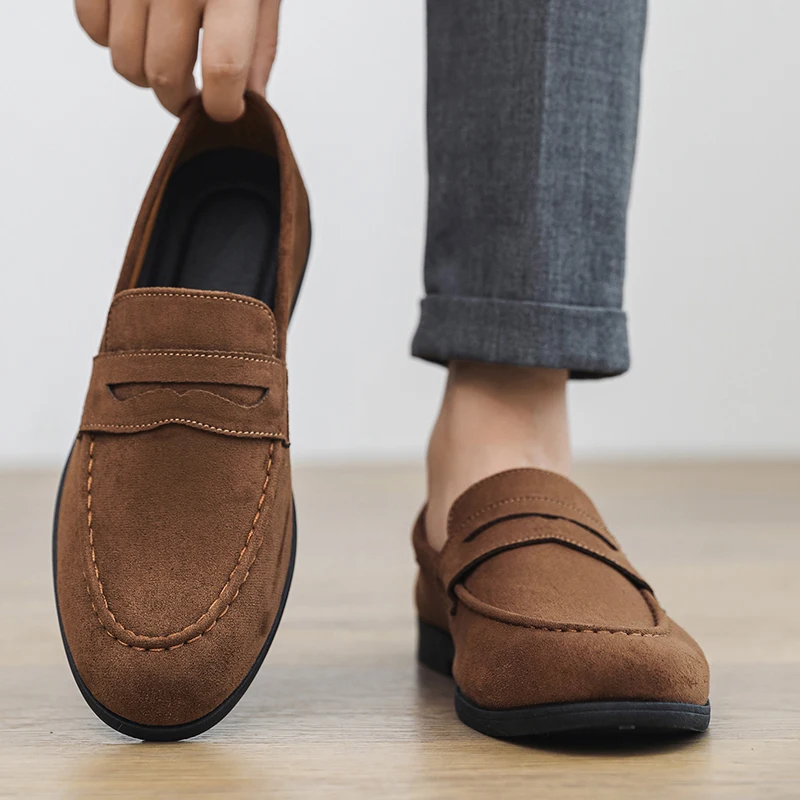 รูปสินค้า รองเท้าผ้าใบผู้ชาย Suede Preppy สบายเท้า น้ำหนักเบา