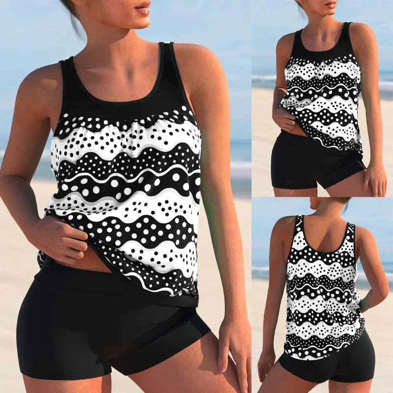 

2023 New Beach Swimwear Summer Women's Fashion Tankini Swimwear Fashion Design Printed Swimwear Women's Two Piece Set Monokini