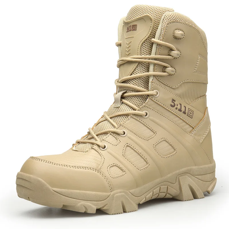 

Mens Boots Fashion Desert Tan Military Tactical Work Water Proof Climb Side Zipper Design Ankle Combat Platform Plus Size39-47