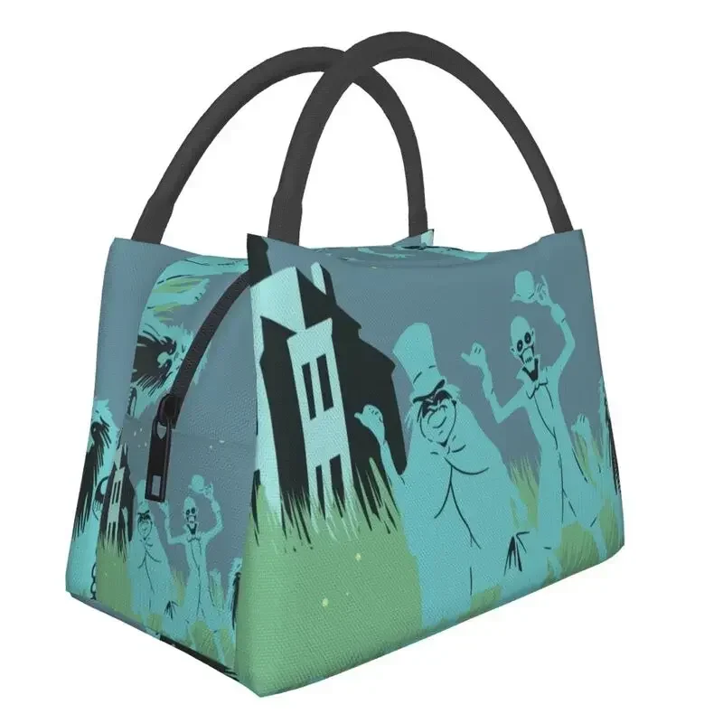 

Hitchiking Ghosts Insulated Lunch Tote Bag for Women Haunted Mansion Portable Thermal Cooler Food Lunch Box Work Travel