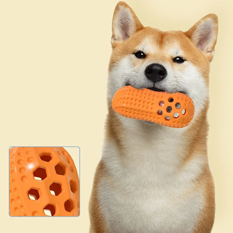 Nouveau jouet à mâcher pour chien en TPR en forme de cacahuète simulée, résistant aux fuites sonores, pour les dents de compagnie et les molaires._voghion.com