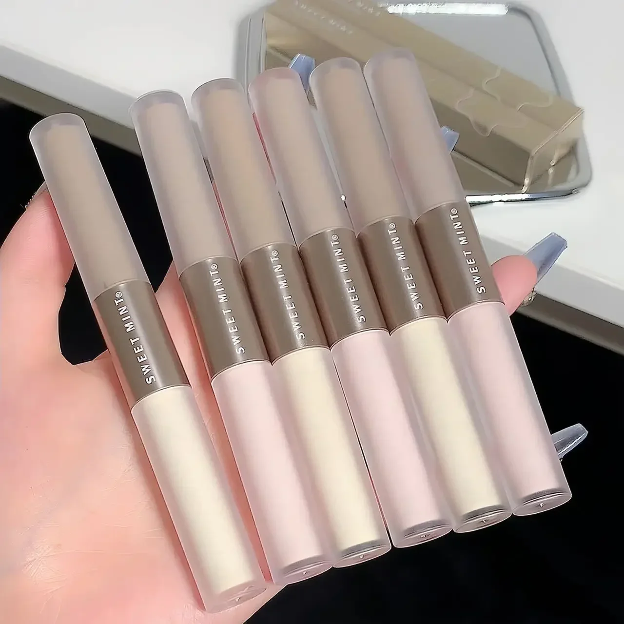 Bâton de contour surligneur à double extrémité, crayon correcteur 2 en 1, gris ciment, ombre antarctique tridimensionnelle, bronzeurs, stylo de maquillage