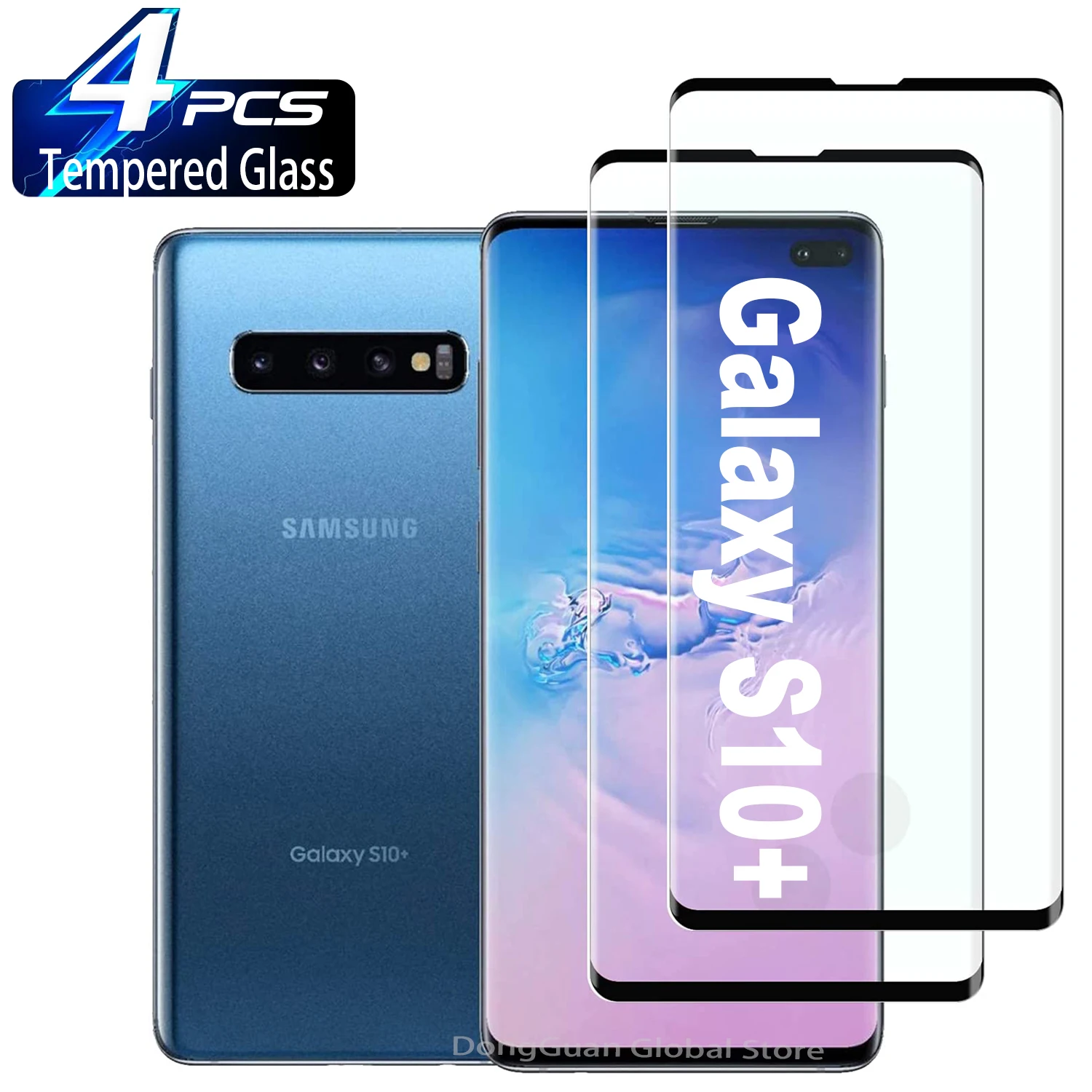 

1/4Pcs Tempered Glass For Samsung Galaxy S10+ S10 Plus SM-G975 Screen Protector Glass Film
