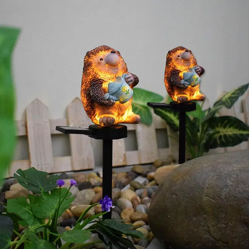 Solar Garden Stakes Decorative Stake Lights Garden Lamp Outdoor Lights Exquisite Hedgehog Ground Lamp Decorative For Yard solar lights solar fairy lights solar landscape lights solar pathway lights garden lights