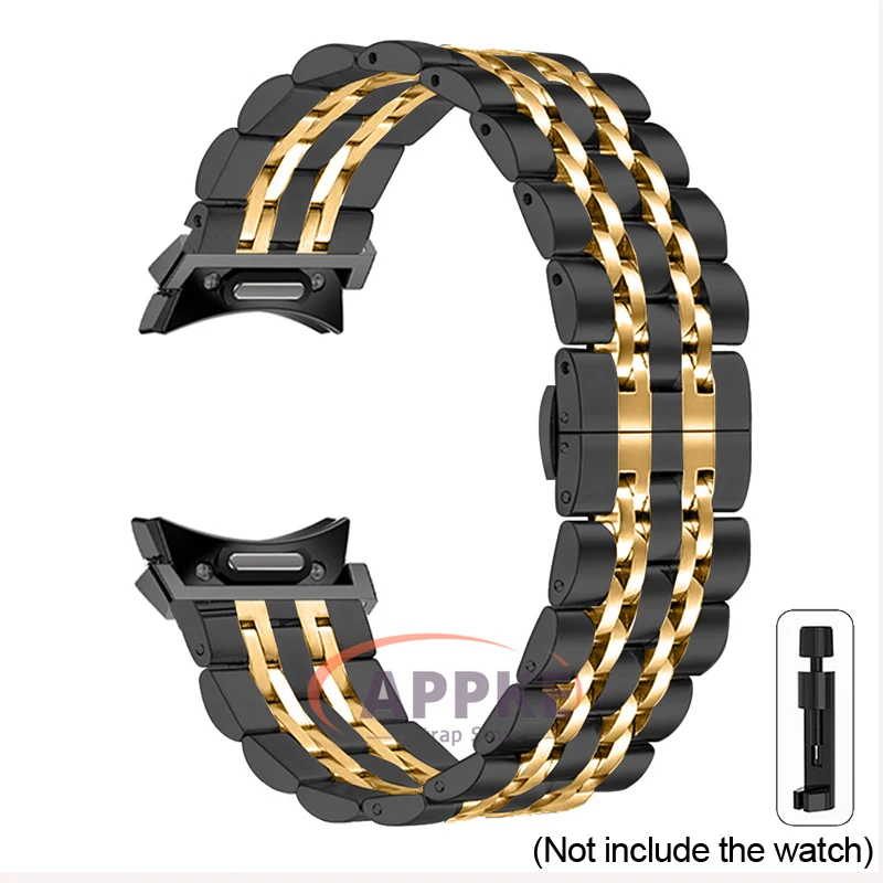 Sleek Stainless Steel Smartwatch Band - Gap-Free Quick Fit Metal Strap