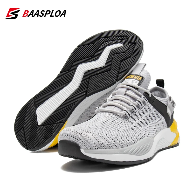 Baasploa Men Running Shoes Non-slip Shock Absorption