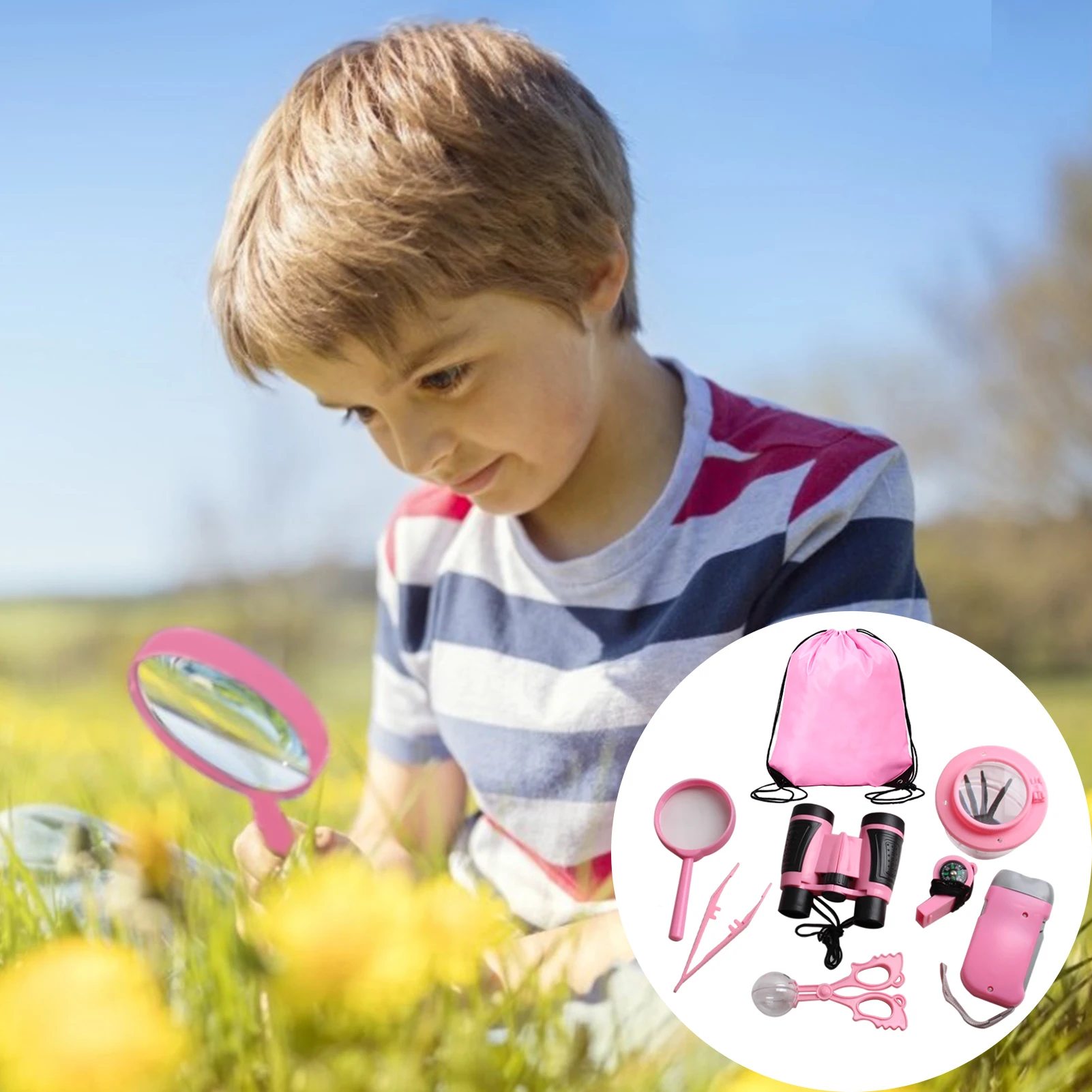 Bugs Catcher Kit For Kids Educational STEM Exploration Set With Binoculars Whistle Flashlight Adventure Pack For 3 Years Old Chi 5