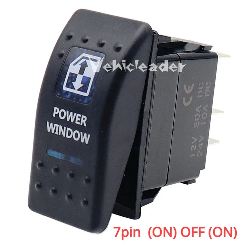 Waterproof Dual Blue LED Rocker Switch for Vehicle and Marine Use