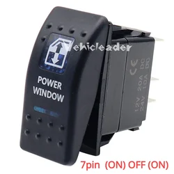 Waterproof Dual Blue LED Rocker Switch for Vehicle and Marine Use (POWER WINDOW)