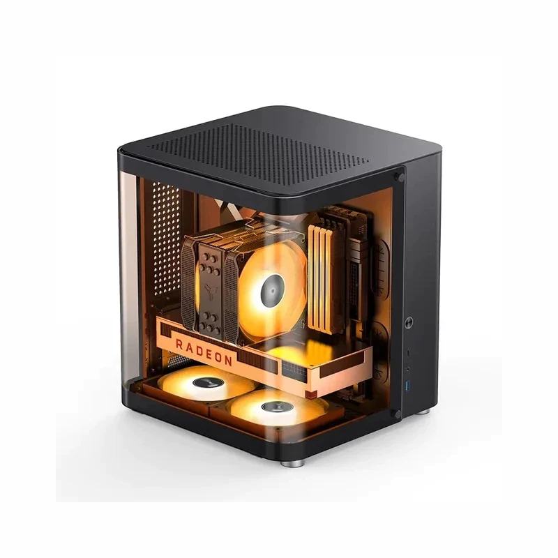 JONSBO TK-1 White/Black chassis MATX hyperbolic transparent sea view room supports 240 water-cooled gaming small chassis