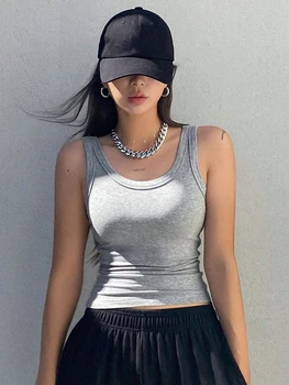 Camisole Tank Soft Top For Women Summer Outfits Tight And Sexy Tank Top Knitted Bottom Shirt And Sleeveless Top For Outerwear 1
