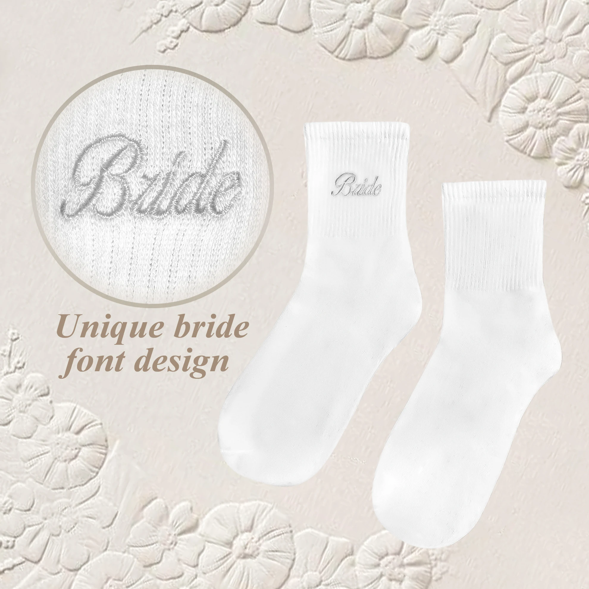 Elegant Bride Embroidery Socks - Perfect Bridal Shower & Engagement Gifts
